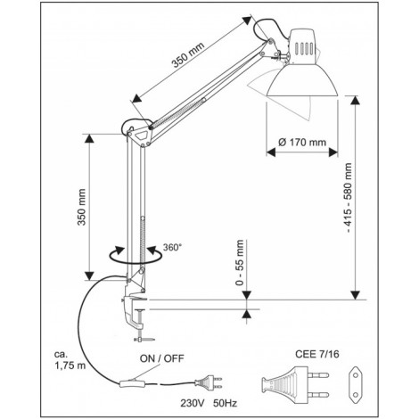 Lampka LED na biurko MAULstudy, 10W, mocowana zaciskiem, czarna