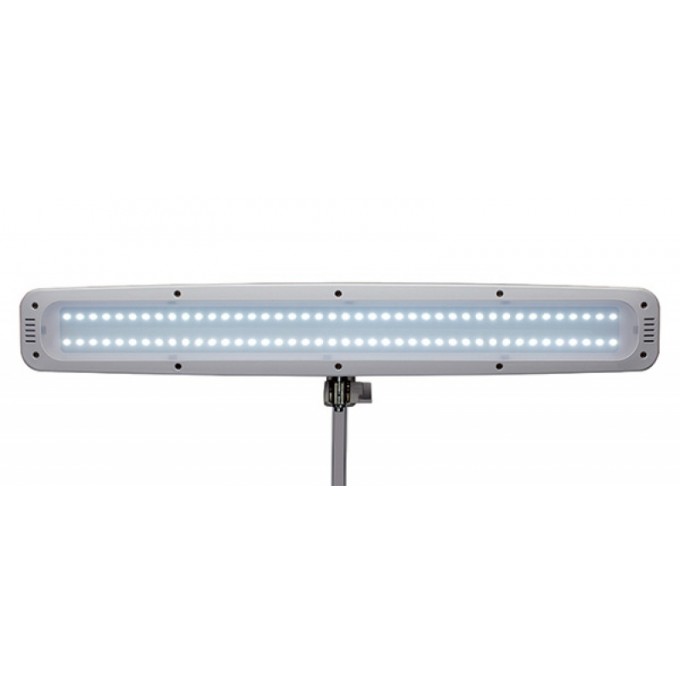 Lampka LED na biurko MAULwork, 21W, ze ściemniaczem, mocowana zaciskiem, biała