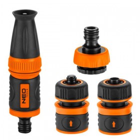 NEO TOOLS zestaw Zaszaczem prosty 1/2" z złączkami i przyłączem Przyłacze do kranu, 1/2", pomarańczowo-czarna, 
