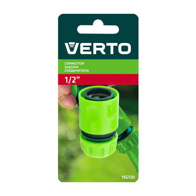 Verto szybkozłączka do węża ogrodowego tworzywo sztuczne,, 1/2", zielona, 15G720