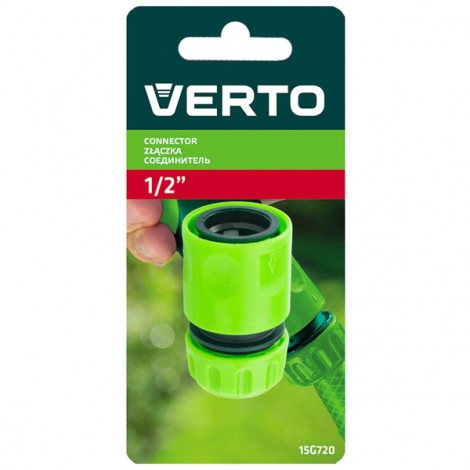 Verto szybkozłączka do węża ogrodowego tworzywo sztuczne,, 1/2", zielona, 15G720