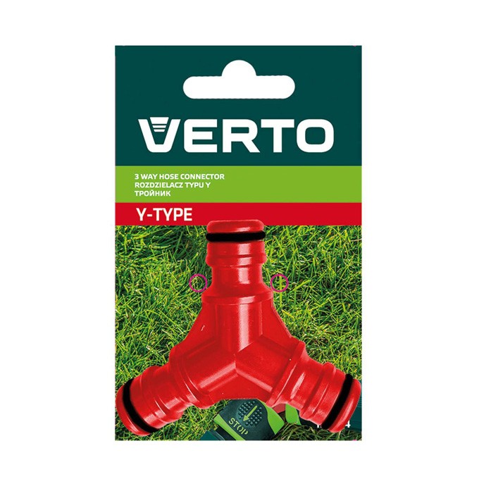 Verto rozdvojka typu Y tworzywo sztuczne,, 1/2" i 3/4", czerwona, 15G744