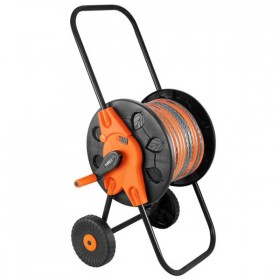 NEO TOOLS Wózek na wąż ogrodowy. składany uchwyt do 60m 1/2" lub 20m 3/4", pomarańczowo-czarny, 15-793