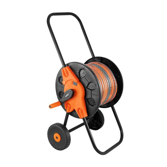 NEO TOOLS Wózek na wąż ogrodowy. składany uchwyt do 60m 1/2" lub 20m 3/4", pomarańczowo-czarny, 15-793