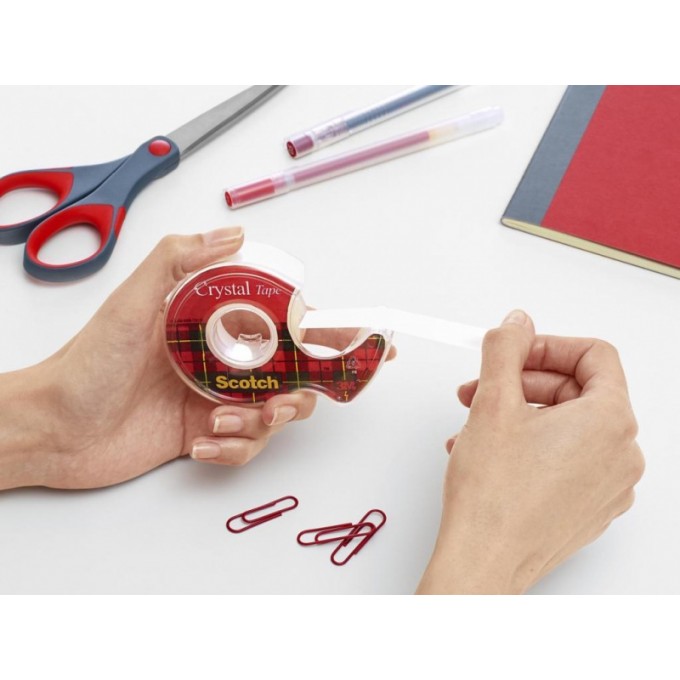Taśma biurowa SCOTCH® Crystal Clear (6-1975), transparentna, 19mm, 7, 5m