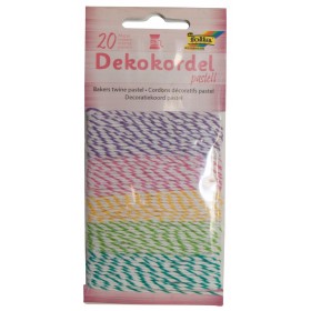 Sznurek dwukolorowy FOLIA PAPER Pastel, 20m, 5 kolorów, twin-mix