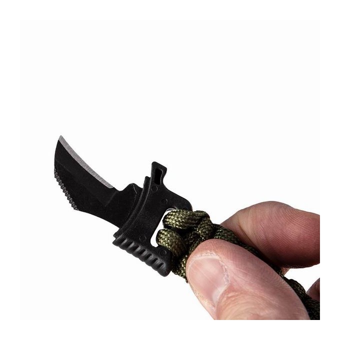 Neo Tools Bransoletka survivalowa 5w1 vlasec, podpalovač, kompas, nůž, píšťalka