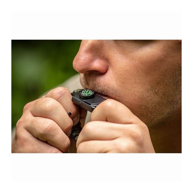 Neo Tools Bransoletka survivalowa 5w1 vlasec, podpalovač, kompas, nůž, píšťalka