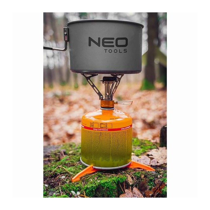 Naczynia turystyczne 3 w 1 szara, aluminium, 63-145, garnek, patelnia, czajnik, Neo Tools