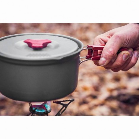 Naczynia turystyczne 7 w 1 Turystyka, szara, aluminium, garnek, patelnia, 2x talerze, chochla, łopatka,, Neo Tools Naczynia turystyczne 7 w 1 Turystyka, szara, aluminium, garnek, patelnia, 2x talerze, chochla, łopatka,, Neo Tools