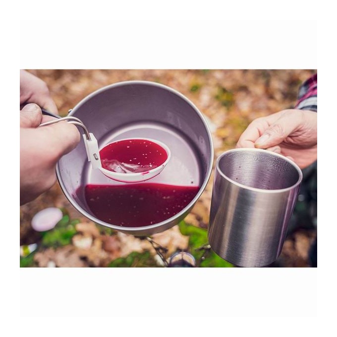 Naczynia turystyczne 7 w 1 Turystyka, szara, aluminium, garnek, patelnia, 2x talerze, chochla, łopatka,, Neo Tools