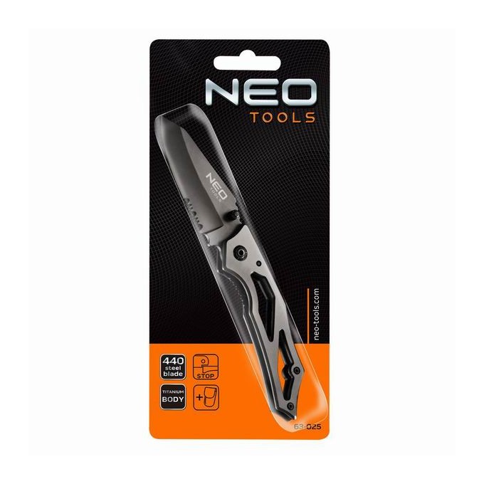 Neo Tools Nóż składany, zamykací, 167mm, 70mm, 63-025, nylonowe etui