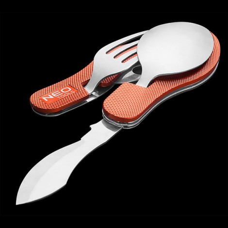 Neo Tools Narzędzie wielofunkcyjne - multitool, hliník, 100mm, 3w1, nóż, widelec, łyżka Neo Tools Narzędzie wielofunkcyjne - multitool, hliník, 100mm, 3w1, nóż, widelec, łyżka