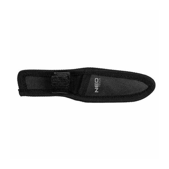 Neo Tools Nóż typu full tang, nerezová ocel, 165mm, 94mm, gumowany uchwyt, nylonowe etui