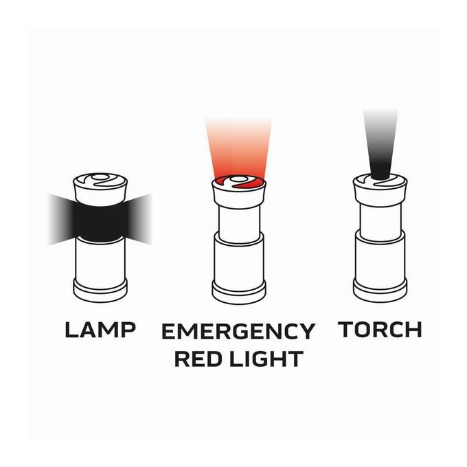 Lampa biwakowa 3w1, 3xAA, aluminium, czarna, 3 typy oświetlenia