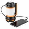Lampa biwakowa 3w1, 1x1200 mAh, aluminium, czarna, 4 rodzaje oświetlenia, power bank, ładowanie USB