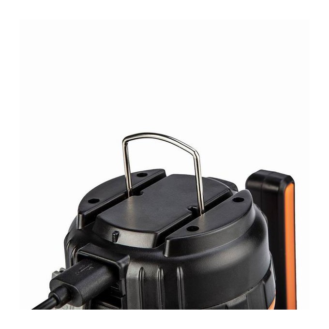 Lampa biwakowa 3w1, 1x1200 mAh, aluminium, czarna, 4 rodzaje oświetlenia, power bank, ładowanie USB