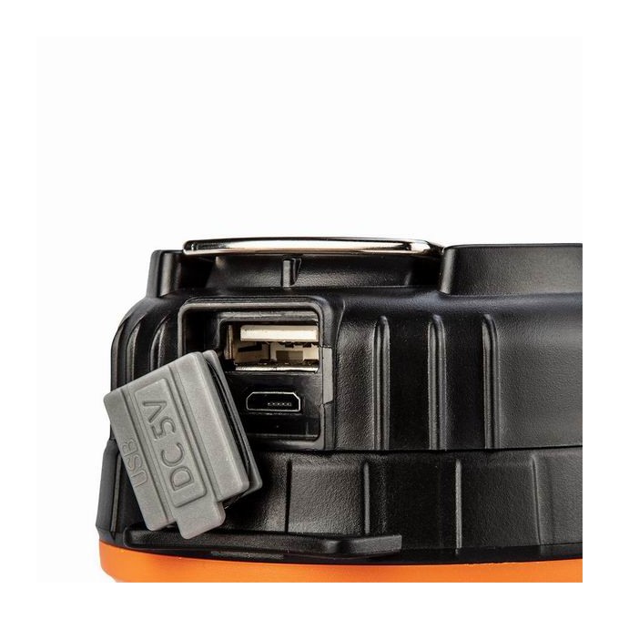 Lampa biwakowa 3w1, 1x1200 mAh, aluminium, czarna, 4 rodzaje oświetlenia, power bank, ładowanie USB