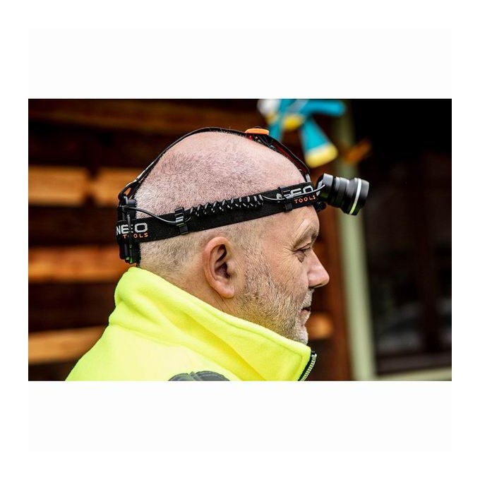 Lampka czołowa led, 3xAAA, aluminium, czarna, Funkcja zoom, 3 rodzaje świecenia