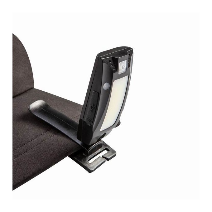 Latarka czołowa z możliwością ładowania, 500 mAh, aluminium, czarna, czujnik ruchu, IPX4