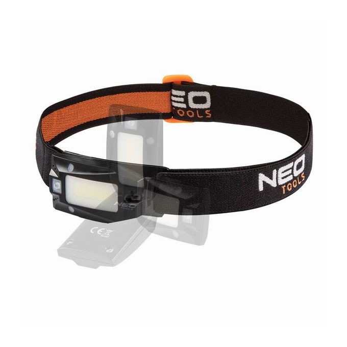 Latarka czołowa z możliwością ładowania, 500 mAh, aluminium, czarna, czujnik ruchu, IPX4