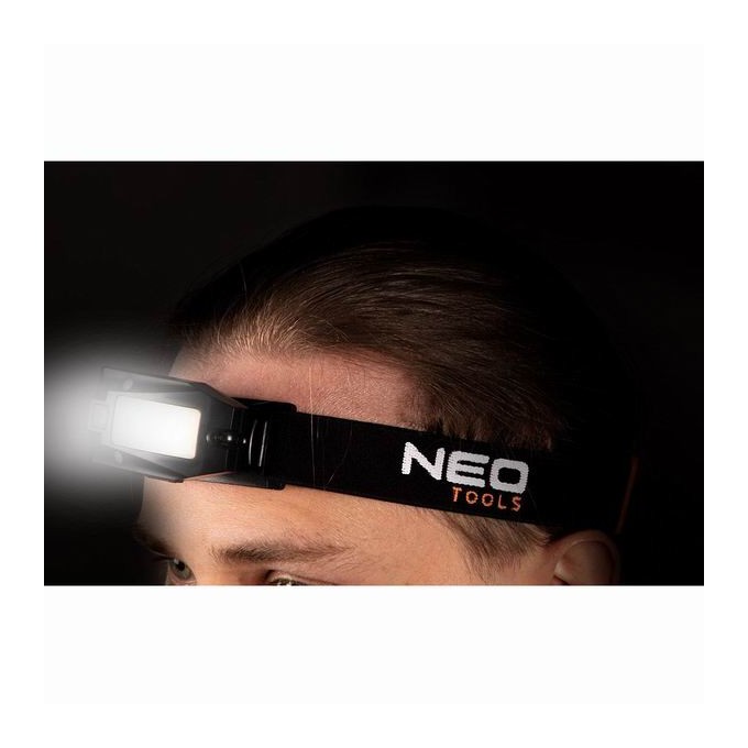 Latarka czołowa z możliwością ładowania, 500 mAh, aluminium, czarna, czujnik ruchu, IPX4