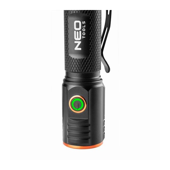 Latarka akumulatorowa, 1xxLED, 1x2200 mAh, czarna, 20W, 2000 lumenów, czas działania 4 godziny