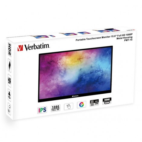 Verbatim monitor przenośny dotykowy, PMT-15, 15.6", Full HD (1920x1080), 60Hz, czarny Verbatim monitor przenośny dotykowy, PMT-15, 15.6", Full HD (1920x1080), 60Hz, czarny