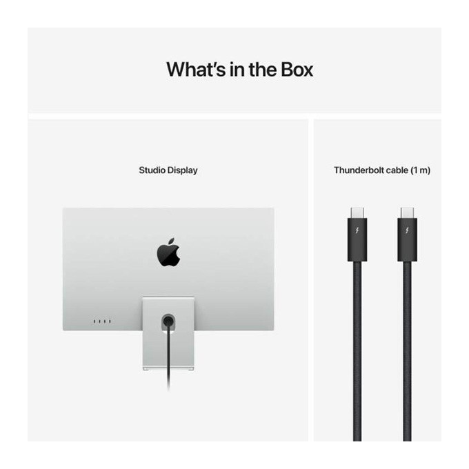 Apple Studio Display, Retina Standard Glass, 27", 5120 x 2880 (5K UHD), srebrny, Stojak z możliwością regulacji 