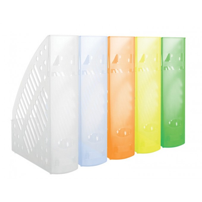 Pojemnik na dokumenty ażurowy DONAU, polistyren, A4, transparentny pomarańczowy