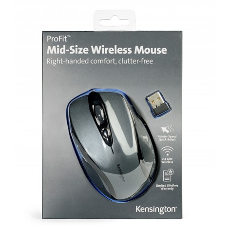 Myszka komputerowa KENSINGTON Pro Fit™ Mid-Size, bezprzewodowa, szara