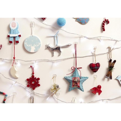 Haczyki Command™ (17026CLR PL), do wieszania ozdób, 20 haczyków i 24 mini paski, transparentne