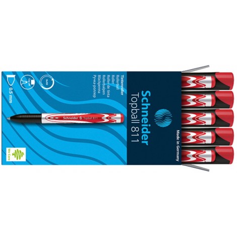 Pióro kulkowe SCHNEIDER Topball 811, 0,5 mm, czerwone