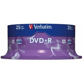 Płyta DVD+R VERBATIM AZO, 4,7GB, prędkość 16x, cake, 25szt., srebrny mat