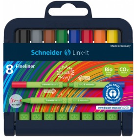 Flamaster SCHNEIDER Link-It, 1,0mm, stojak - podstawka, 8szt. mix kolorów