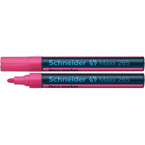 Marker kredowy SCHNEIDER Maxx 265 Deco, okrągły, 2-3mm, zawieszka, różowy