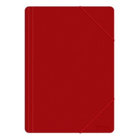 Teczka z gumką OFFICE PRODUCTS, A4, PP, 500mikr., 3-skrz., czerwona