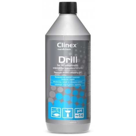 Żel CLINEX Drill 1L, do udrażniania odpływów kanalizacyjnych