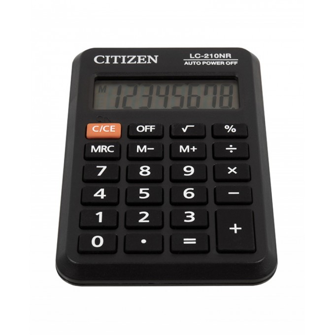 Kalkulator kieszonkowy CITIZEN LC210NR, 8-cyfrowy, 98x64mm, czarny