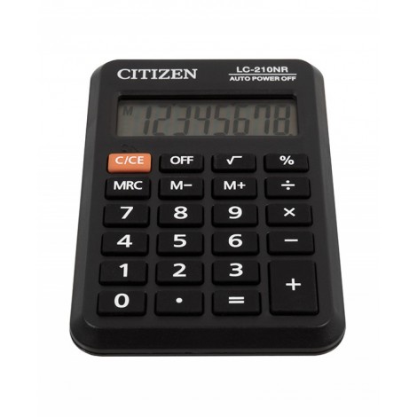 Kalkulator kieszonkowy CITIZEN LC210NR, 8-cyfrowy, 98x64mm, czarny