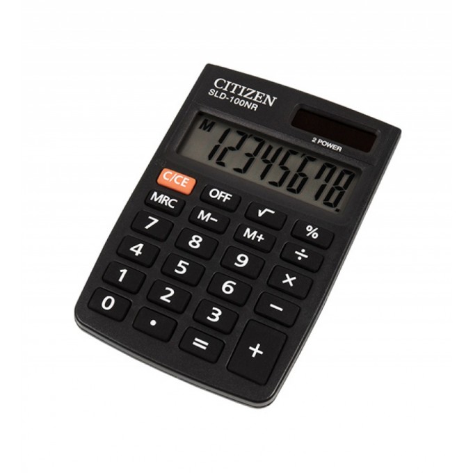 Kalkulator kieszonkowy CITIZEN SLD-100NR, 8-cyfrowy, 88x58mm, czarny