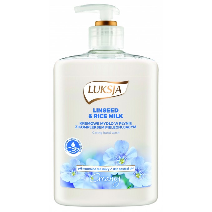Mydło w płynie LUKSJA Creme, len i mleczko ryżowe, 500ml