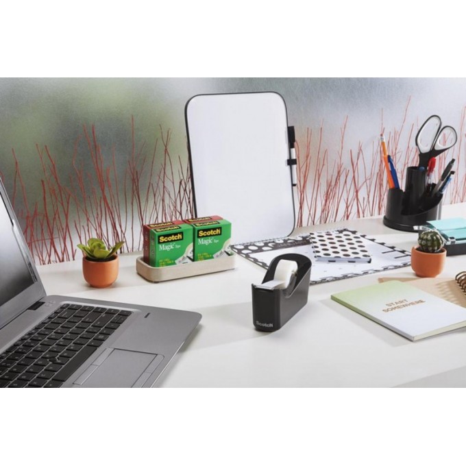 Dyspenser do taśm SCOTCH® (C-18B), w zestawie taśma Magic 19mmx33m, czarny