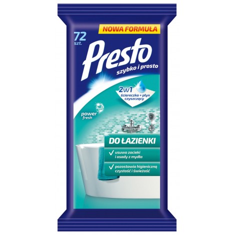 Ściereczki gospodarcze PRESTO, do łazienek. 72szt., białe