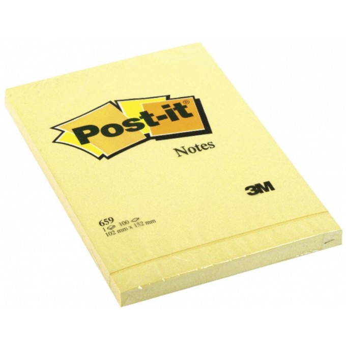 Karteczki samoprzylepne POST-IT® (659), 152x102mm, 1x100 kart., żółte