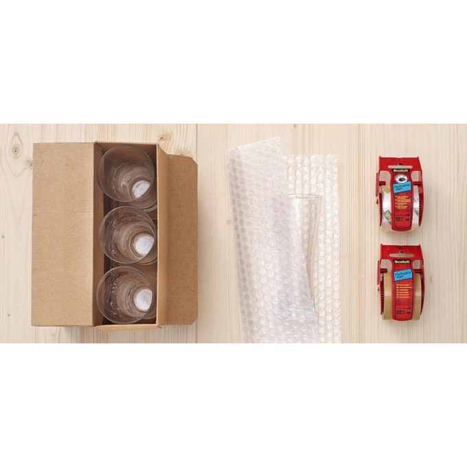 Mini dyspenser do taśm SCOTCH® (C.5020.D), w zestawie taśma pakową, 48mmx20,3m, czerwony