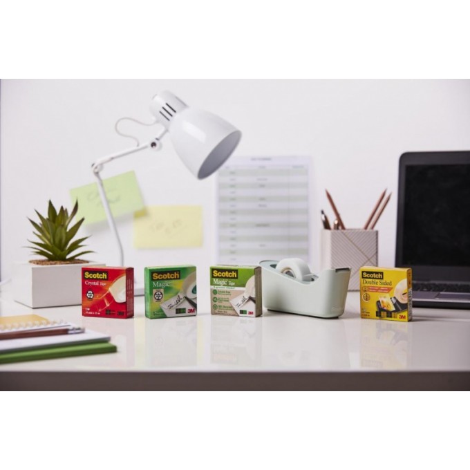 Taśma biurowa SCOTCH® Magic™ Greener Choice (9-1933R14C38), matowa, 19mm, 33m, 14szt., podajnik C-38 GRATIS