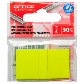 Zakładki indeksujące OFFICE PRODUCTS, PP, 25x43mm, 1x50 kart., zawieszka, żółte