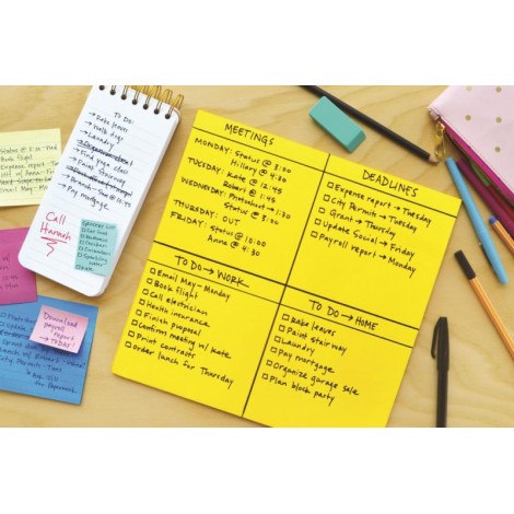 Karteczki samoprzylepne POST-IT® Super Sticky Big Notes (BN11 -EU), 280x280mm,1x30 kart., żółte