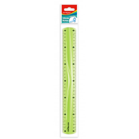 Linijka KEYROAD, 30cm, elastyczna, zawieszka, mix kolorów
